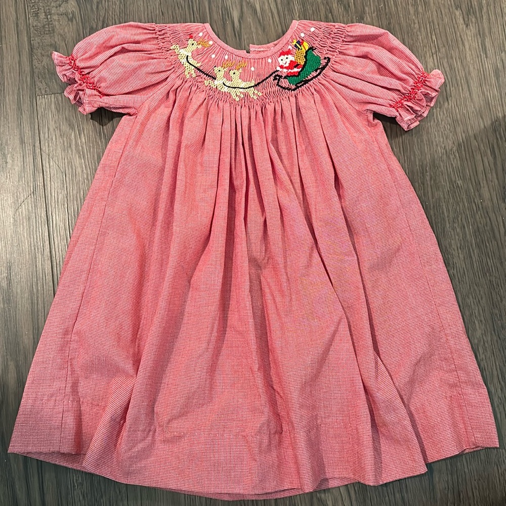 Christmas smocked dress